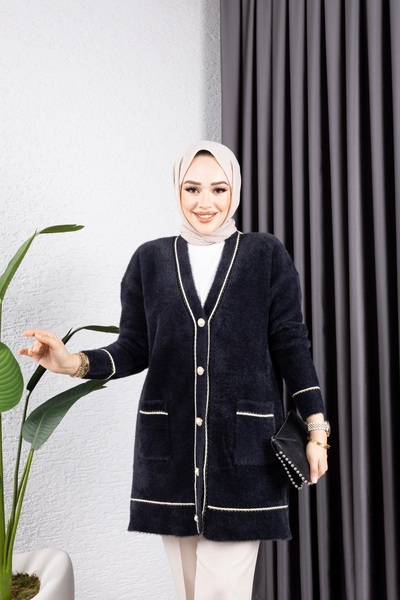 PİNK FLY Angora Women - Buttoned Design