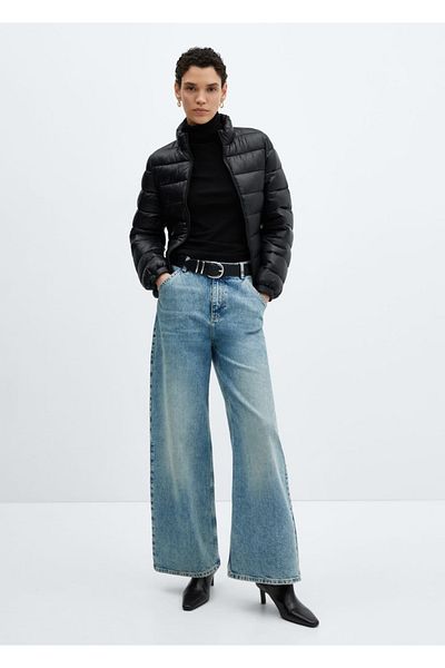 MANGO Woman Prošívaná kapesní anorak