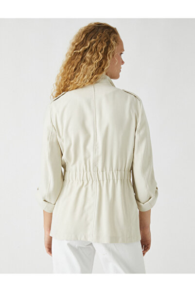 Koton Saisonaler Mantel mit Reißverschluss in Seidenoptik