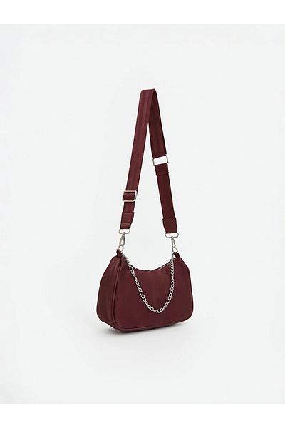 LC Waikiki Lcw Accessories Claret Red Chain Detailed Women's Handbag