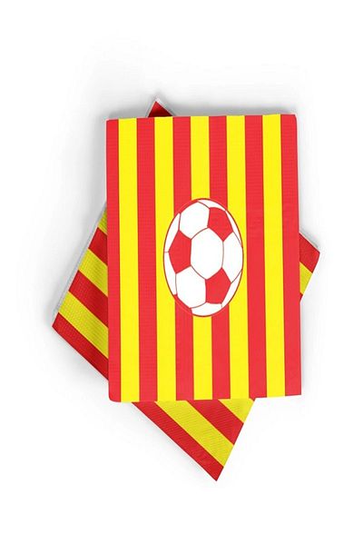 PartAntalya Yellow Red Ball Patterned Fan Napkin 16 cm 16 cm
