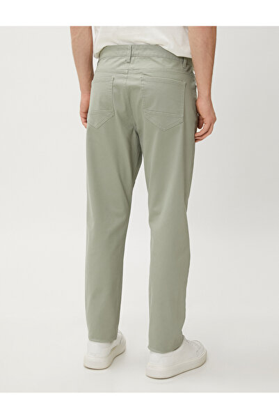 Koton Basic Gabardine Trousers Five Pocket Straight Cut Buttoned Cotton