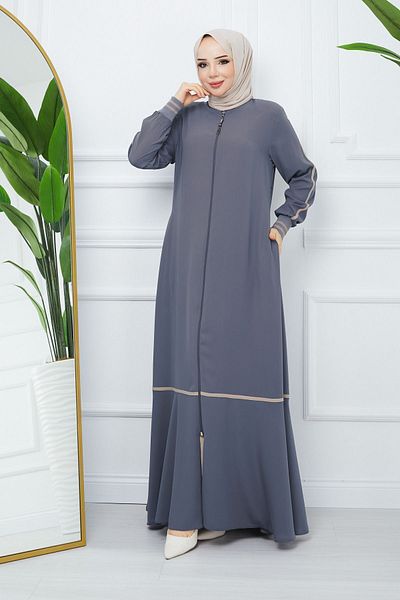 MODA ESRE FASHION TESETTURY CLOTHING MEDINA SILK FERACE CREAM COLOR STRIPED SLEEVE RIBBANED
