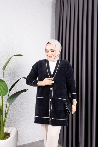 PİNK FLY Angora Women - Buttoned Design