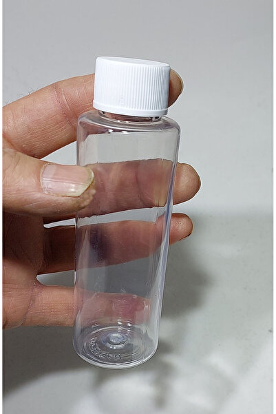 dercam 100 Cc Düz Model Pet Şişe - Beyaz Kapaklı - 100 Ml Boş Pet Şişe (10 Adet)