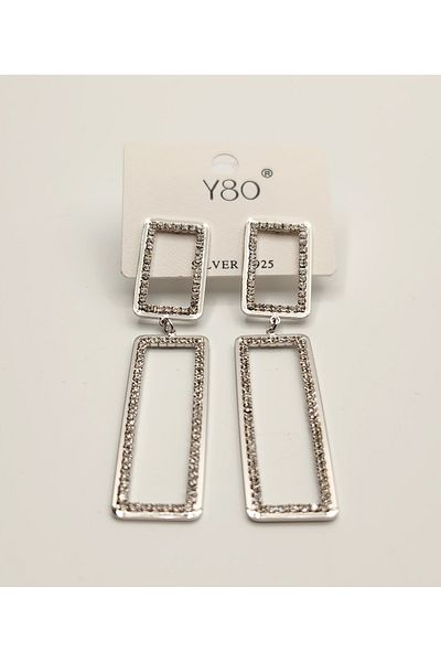 reyselstyle Dangle Zircon Stone Luxury Steel Earrings