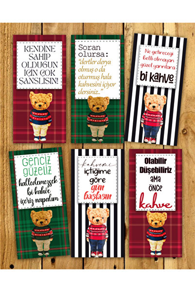 Pankart Evi Ursuleț de pluș 6 piese Motto Prezentare Set de cărți de cafea