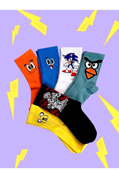 çorapdunyam 6 csomag unisex színes sima vidám egyetemi teniszzokni Bv66751