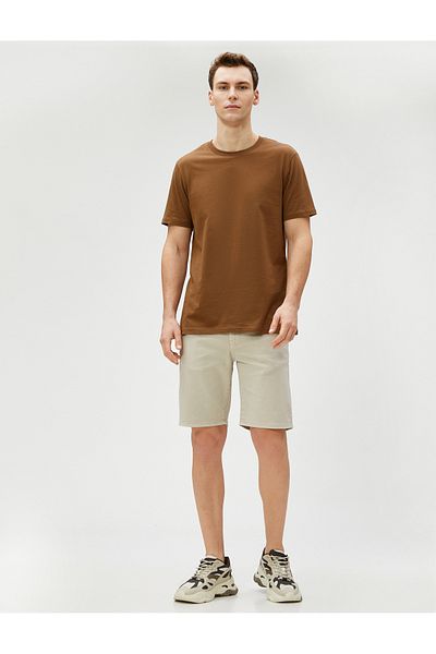 Koton Gabardine Bermuda Shorts Pocket Detailed Buttoned Cotton