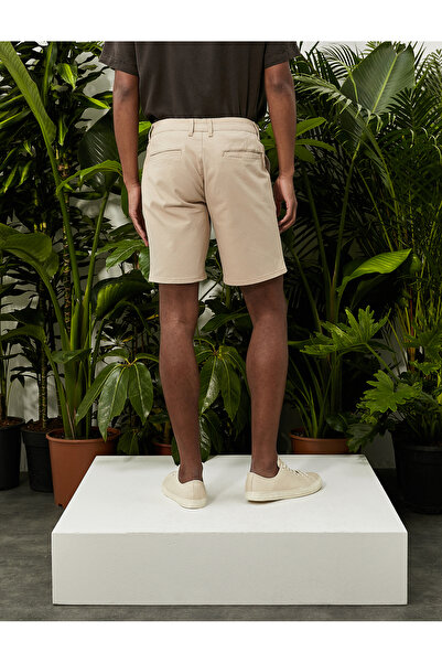 Koton Basic Woven Shorts Buttoned Pocket Detailed