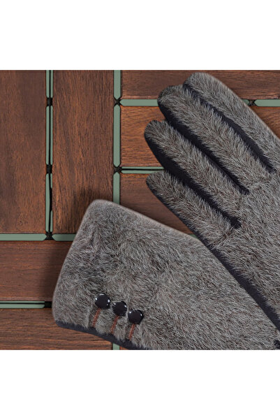 Özyıldırım Çarşı Pazar Γυναικεία βελούδινα γάντια+κασμίρ+αφής+ανθεκτικά στο κρύο κομψό σχέδιο