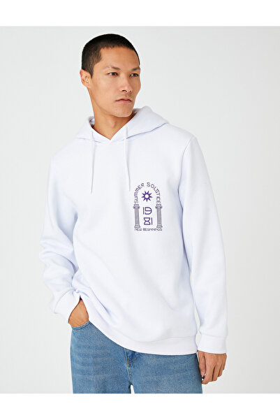 Koton Φούτερ με στάμπα Far East Basic Hooded - Μακρυμάνικο ράστερ