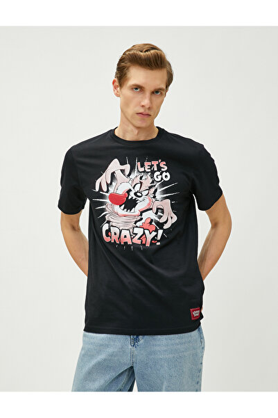 Koton T-Shirt Tasmanian Devil με τυπωμένο βαμβάκι με άδεια χρήσης
