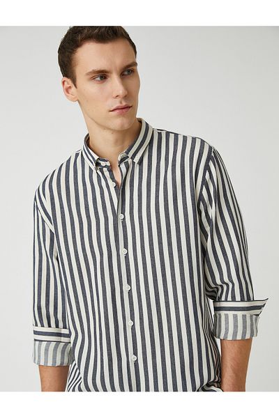 Koton Αθλητικό πουκάμισο μακρυμάνικο Classic γιακά Slim Fit