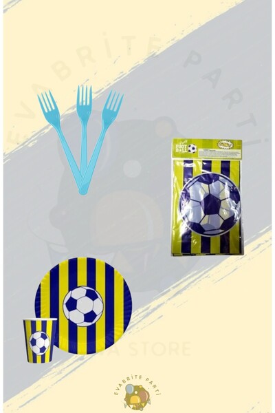 Evabrite Set de ventilatoare galben bleumarin pentru 8 persoane - Rechizite p...