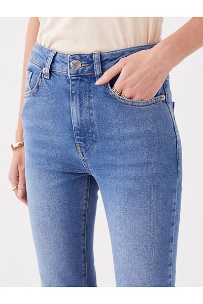 LC Waikiki Dámské džínové kalhoty Lcwk Regular Waist Straight Fit