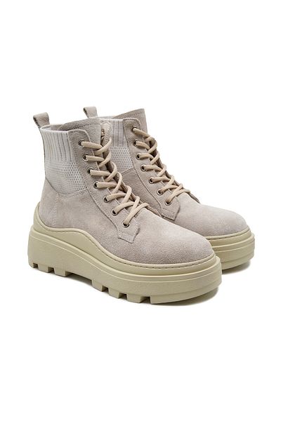 Desa Γυναικείες σουέτ μπότες Amanda Beige
