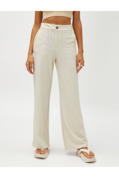 Koton Stoffhose mit weitem Bein und hoher Taille