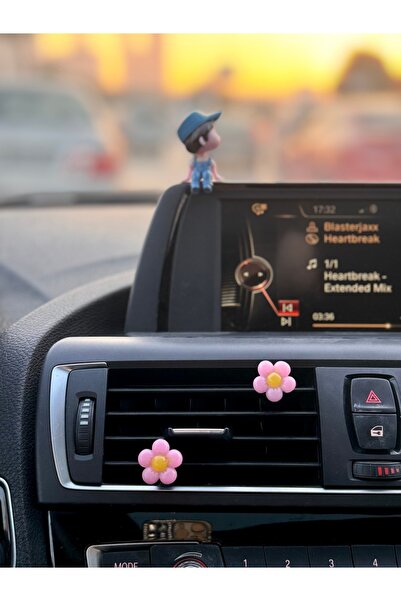 Otomobil klima süsü çifti koyu pembe çiçekler 2 adet klima süsü papatyalar çiçek klima süs