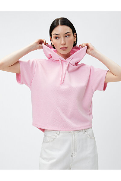 Koton Kısa Kollu Sweatshirt Kapüşonlu