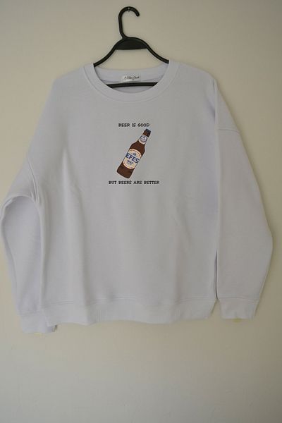 EldenStitch Φούτερ με κέντημα από βύνη Efes Unisex Oversize
