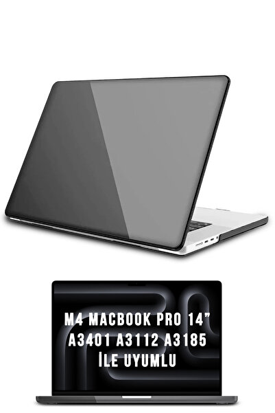 Nezih Case Macbook Pro 14 Inç M4 A3401 A3112 A3185 Uyumlu Koruyucu Füme Siyah...