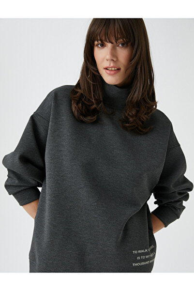 Koton Hanorac cu imprimeu cu gât roșu Raveny Ercümen