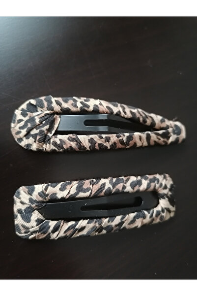 AlkazanAnkara مشبك تثبيت كبير الحجم بنقشة الفهد - عبوة من قطعتين