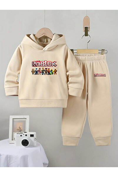 Little Wears Roblox Erkek Çocuklar İçin Premium 3. İplik Compact Sweatshirt & Eşofman Takımı