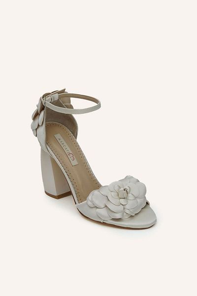 MARCATELLI Satin Mira Thick Heel Bridal Shoes