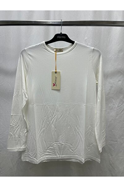 Zeynep Butik Efraze Lenjerie de corp din bumbac pieptănat cu mânecă lungă Tunica Bluză Body 69 cm 406 1629