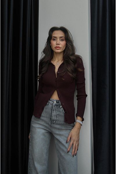 Havoş Cardigan cu guler polo cu prune