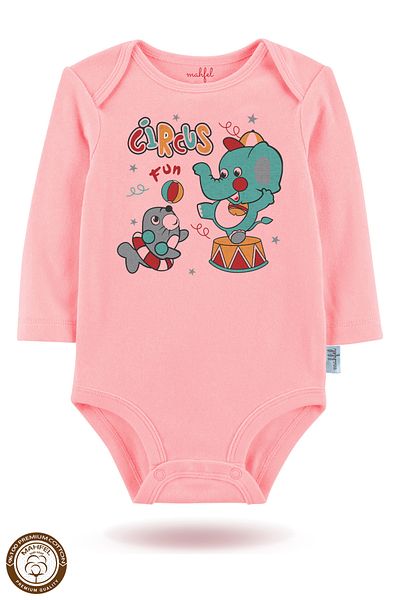 MAHFEL 3-Piece Organic Printed Snap Fastener Long Sleeve Baby Bodysuit