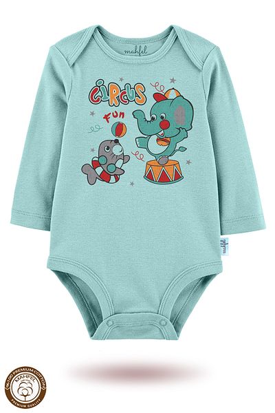 MAHFEL 100% Cotton 3-Piece Organic Printed Snap Fastener Baby Bodysuit