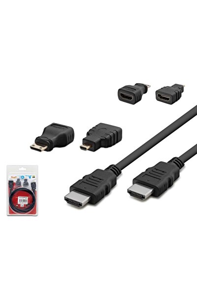 HADRON Hdx2010 Hdmı (M) To Hdmı (M) Kablo Pvc Hdtv 3ın1 1.5m Siyah