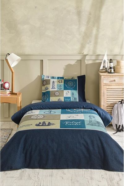 CEKAVE Özdilek Single Ranforce Nev Set Nautical Travel Blue