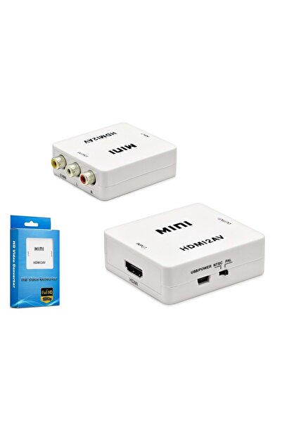 HADRON HDX1281 HDMI Dişi to AV Görüntü Dönüştürücü 1080p - Beyaz