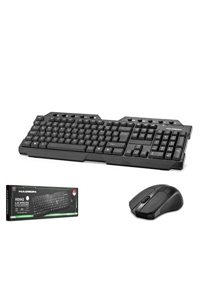 HADRON Hd842 Kablosuz Klavye Mouse Set Q Siyah