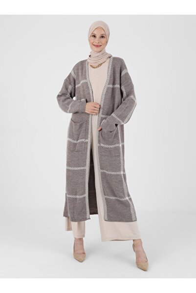 Refka Pocket Detailed Knit Cardigan - Mink Beige - Woman