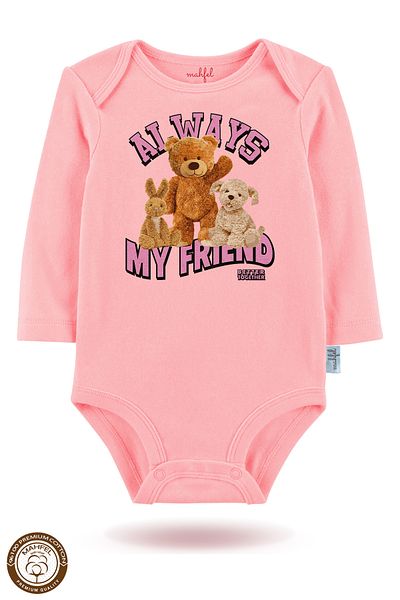 MAHFEL 2-Piece 100% Cotton Organic Printed Snap Fastener Baby Bodysuit