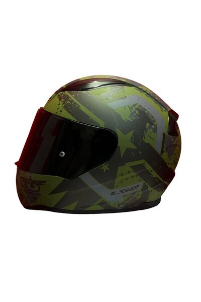 LS2 Rapid 2 Thunder Birds Full Face Motosiklet Kaskı Siyah Vizörlü