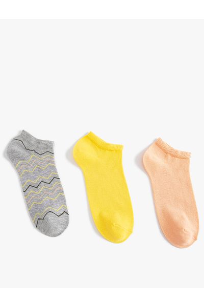 Koton Set de 3 șosete papuci cu modele multicolore