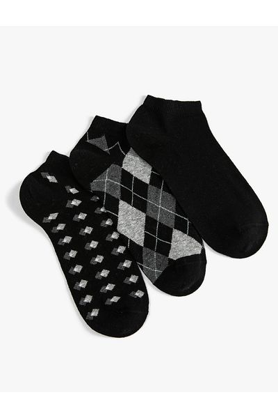 Koton Set de 3 ciorapi ciorapi cu model geometric