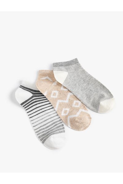 Koton Set șosete papuci cu dungi 3 piese multicolore