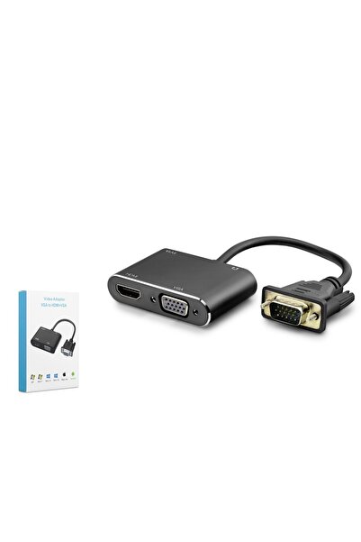 HADRON HDX7821 VGA to HDMI + VGA Dişi Ses Çıkışlı Görüntü Dönüştürücü 1080p 2...