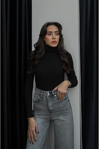 Havoş Black Graham Ribbed Fisherman's Knitwear