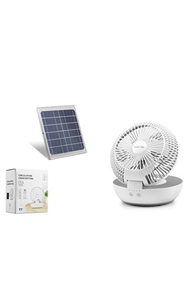 HADRON HST7 Solar Vantilatör 19 cm Beyaz