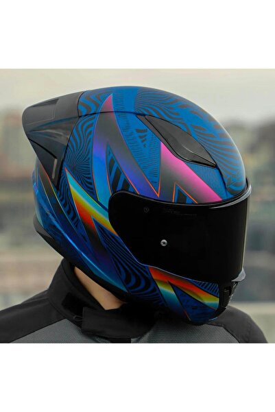 LS2 Rapid 2 Optik Race Full Face Motosiklet Kaskı Yarış Spoiler Şeffaf Siyah Vizörlü