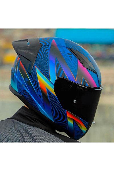 LS2 Rapid 2 Optik Race Full Face Motosiklet Kaskı Yarış Spoiler Şeffaf Siyah Vizörlü