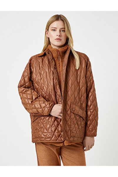 Koton Şahika Ercümen Oversize Quilted Jacket - Με Τσέπες